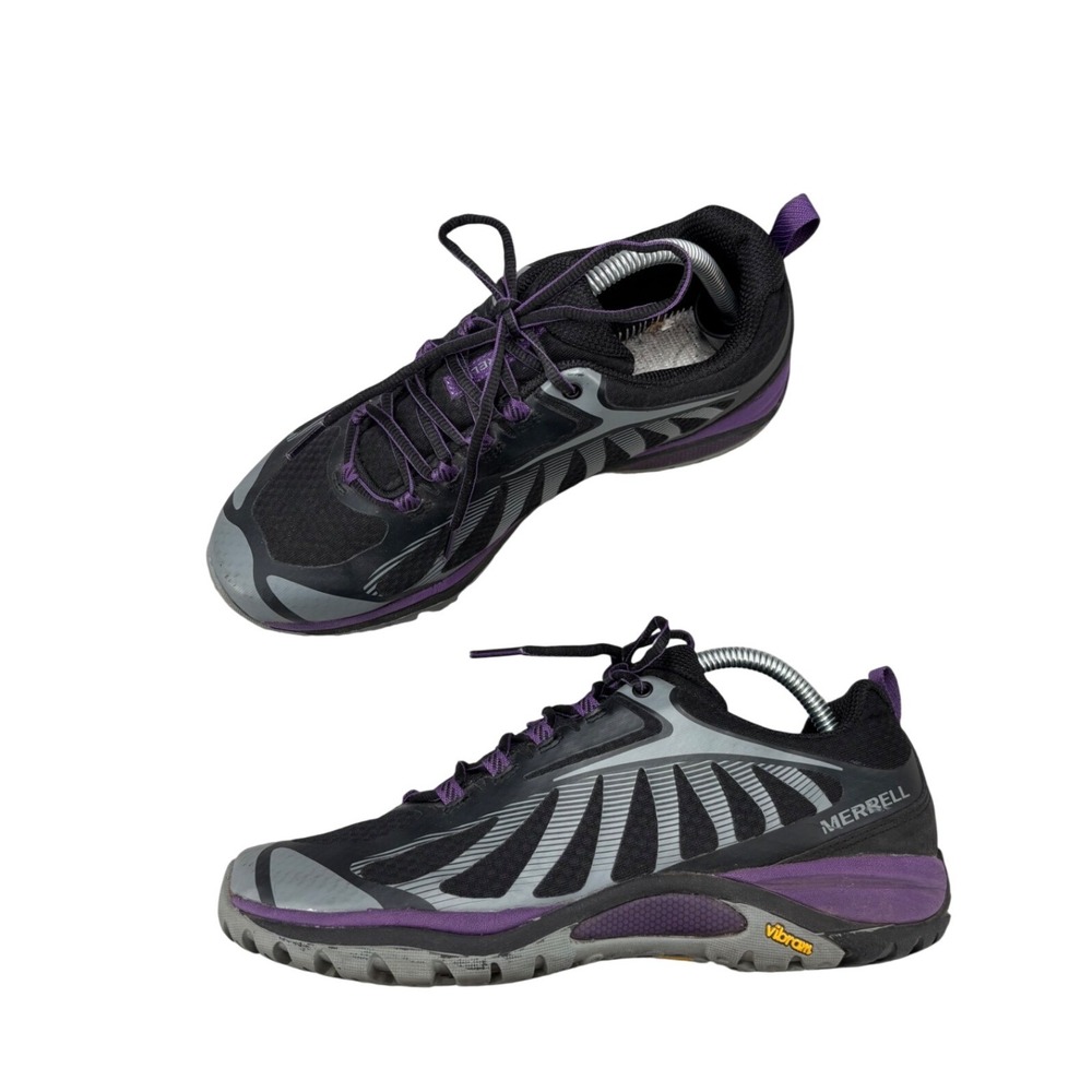 Merrell Sirens Edge 3 Trail Hiking Shoes Black Purple Mesh Waterproof Women's 9